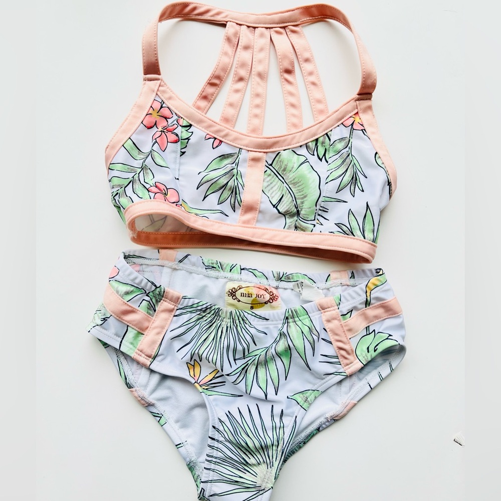 Joyfolie Mia Joy size 5 - Sun Tropical Bikini Set - Peach and Green